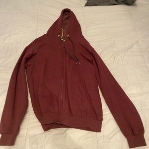 red zip up fruit loom hoodie